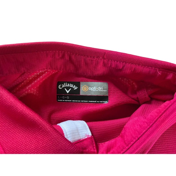 Callaway Polo Shirt Mens Golf Short Sleeve Opti Dri Red LARGE - Picture 5 of 5